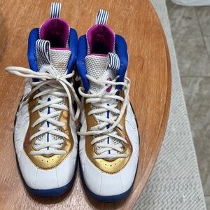 Nike air foamposites- white gold and pink